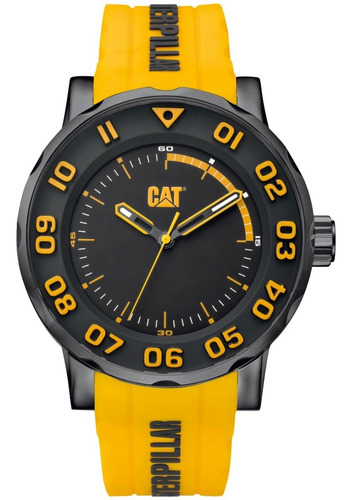 Reloj Caterpillar Hombre Sumergible 10 Atm Bold Ii Color de la malla Amarillo Color del bisel Negro Color del fondo Negro