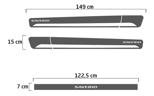 Imagem 5 de 5 de Kit Faixas Saveiro G5 G6 Adesivo Lateral E Traseiro