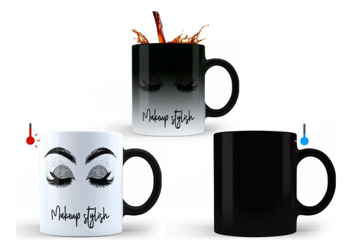 Taza Mágica, Make Up, 11oz, Diseños A Elegir