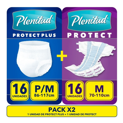 Pañal Para Adultos Plenitud Protect + Protect Plus M G Xg