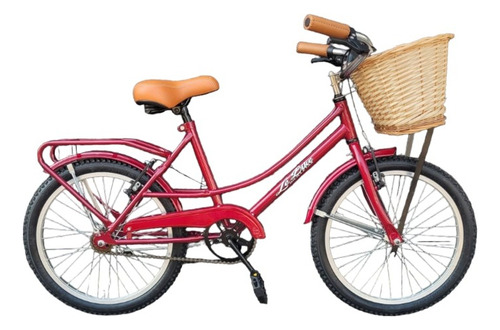Bicicleta paseo infantil Le Bike Classic Vintage  2021 R20 frenos v-brakes color fucsia oscuro con pie de apoyo  