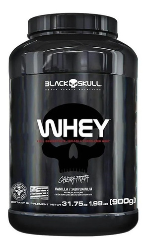 Whey Protein 900g Baunilha - Black Skull - Isolado