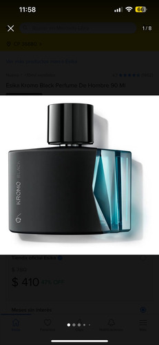 Ésika Kromo Black Perfume De Hombre 90 Ml