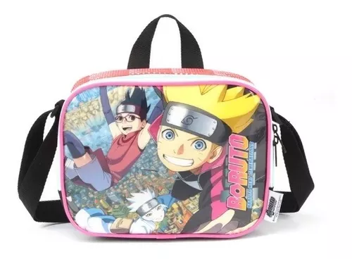 Kit Mochila Escolar Boruto Naruto Infantil de Carrinho Rodinhas