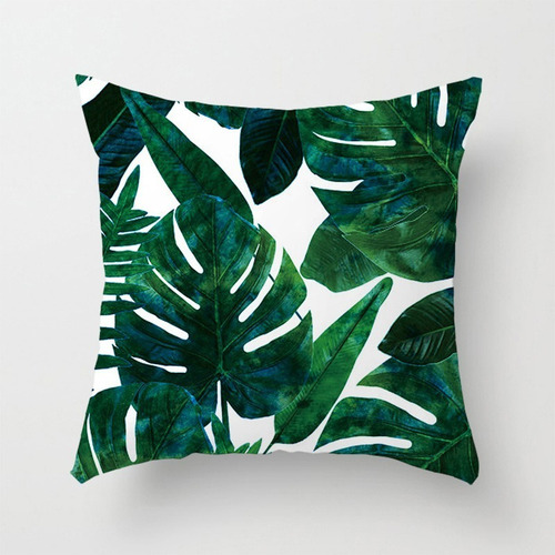Juego De 4 Fundas Decorativa Para Cojín Estilo Tropical Diseño de la tela Ocean Leaf Tropical