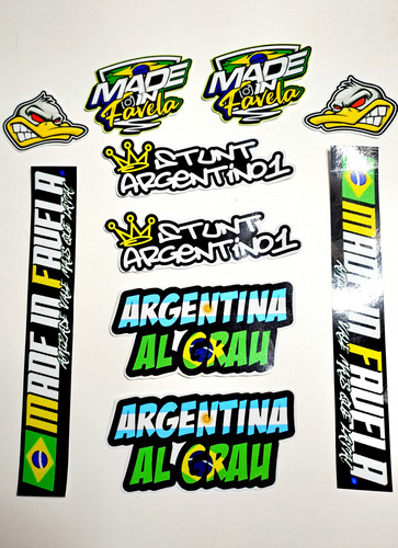 Kit Calco Vinilo Stunt Argentino1 Auto/moto/bici