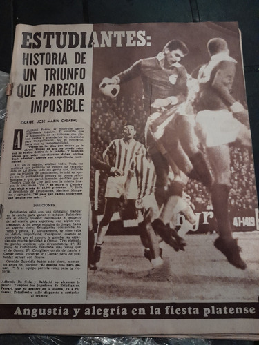 Revista Goles N1025 7 05 1968 Estudiantes River Sin Tapa