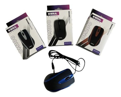 Mouse Para Pc Escritorio Con Cable Usb Soul Office 1000dpi Color Rojo