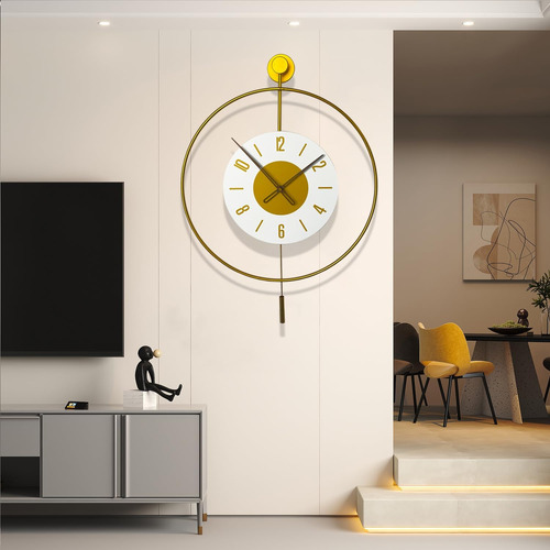 Shunzy Reloj De Pared Decorativo Grande Clásico Con Péndulo,