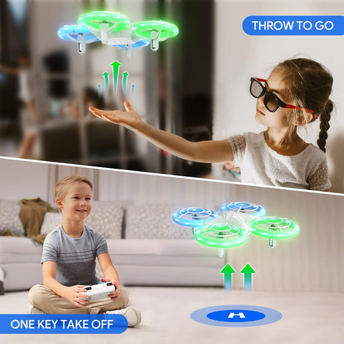 Tomzon A34 Drone Para Niños Con Luces Led Verdes Y Azules...