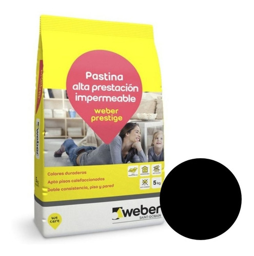 Pastina Weber Prestige X 5kg Negro Porcelanatos