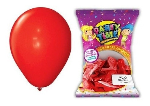 Globos Color Rojo X 50 U. Lisos Party Time 9 Pulgadas