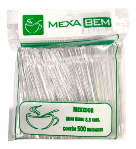 Mexedor Café Mexa Bem Mini Remo 8,5cm Cristal Cx 10.000 Unid
