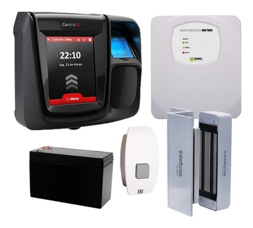 Kit Acesso Biometrico P/ Porta De Correr Fechadura Intelbras