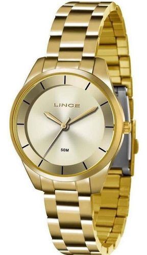 Relógio Feminino Lince Lrg4446l C1kx Casual Dourado