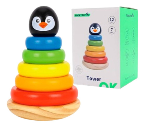 Wan Tooky Toy Penguin Tower Aros Apilables Pinguino De
