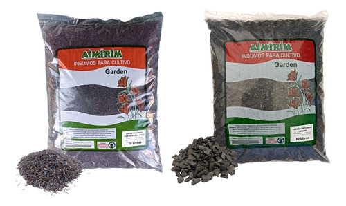 Kit 10 L De Casca Arroz Carbonizada E 10 L Carvão Triturado