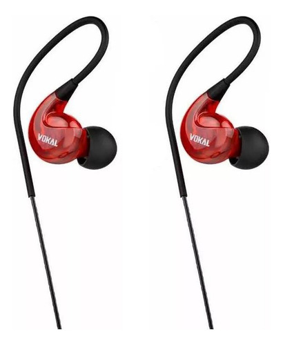 Fone De Ouvido In Ear Vokal E40 - Cor Vermelho