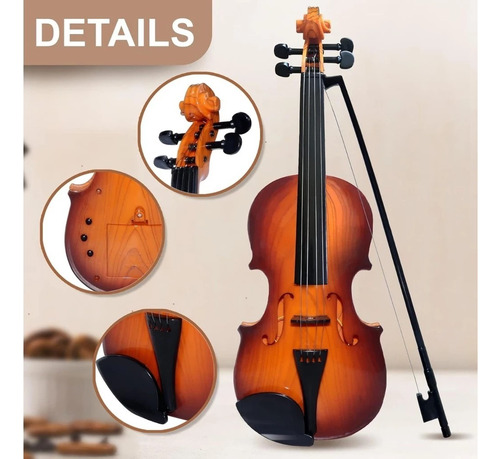 Mini Violino Infantil Plastico Musical Com 4 Cordas E Arco