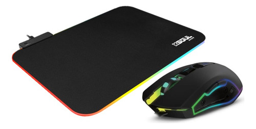 Combo Mouse + Pad Gamer 36 X 26cm 15 Efectos Luces Led Rgb