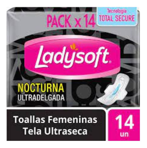 Toalla Femenina Nocturna Ladysoft  Tela Ultraseca 14un