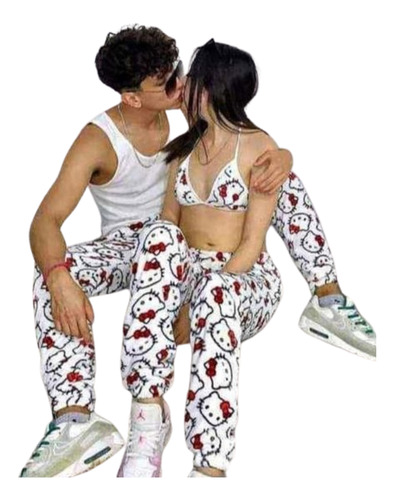 Set De Pijama Duo Pareja Talla Grande Teddy 3 Piezas