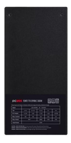 Fonte Gab Slim Tfx 300w Real Spark 75+ Pfc Ativo Pcyes