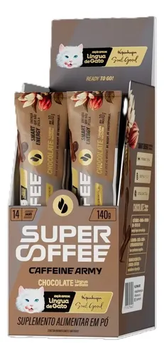 Suplemento Caffeine Army Supercoffee Classic Sabor Língua de Gato 144g