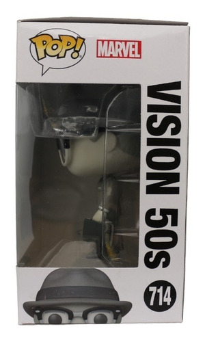 Funko Pop Vision 50s Wanda 714 Marvel Blanco Caja Lastimada