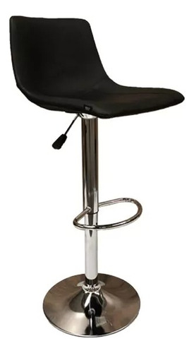 Banqueta Regulable Cuero Sintético Y Cromo Urban Pack 2 Unid Color Negro