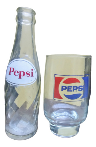 Pepsi Garrafa Antiga 192 Ml E Copo Grande Comemorativo (Usado)