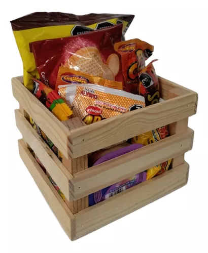 InspirArte en Madera - Canasta caja de madera para dulces, cubiertos,  frascos, para centro de mesa, etc.