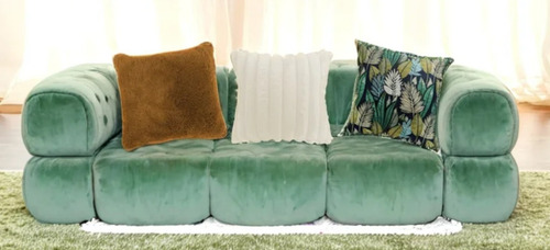 Set 3 Cojines Decorativos Rellenos Cierre 45cm Sala, Cama Azul Petróleo Diferentes Diseños