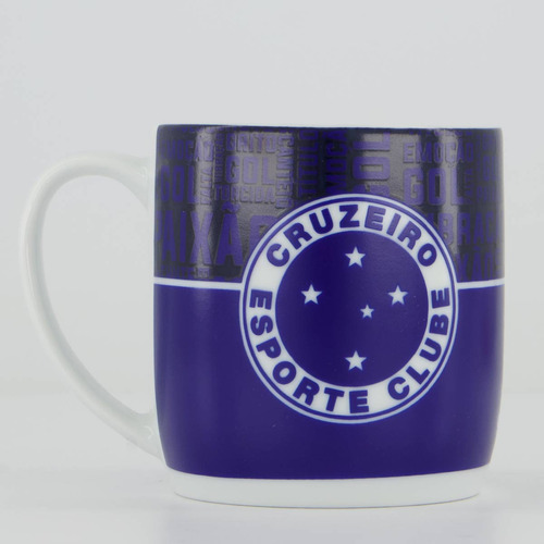 Caneca Cruzeiro Porcelana Branca E Azul