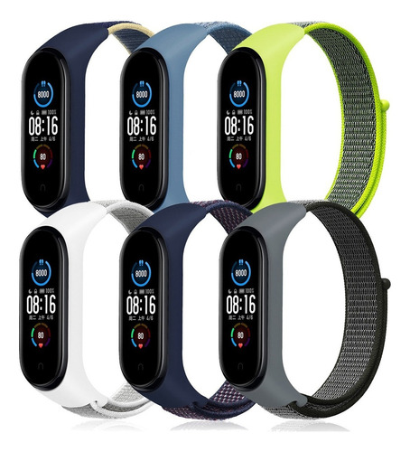 6 Correas Nailon Para Xiaomi Mi Band 7 6 5 4 3