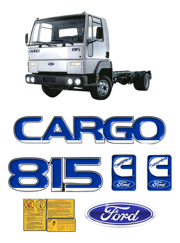 Kit Adesivo Emblema Resinado Ford Cargo 815 Completo Kit05