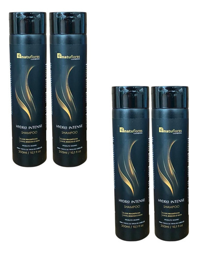 Shampoo Vegano Hydra Intense Oleos 300ml Natuflores Kit 4un