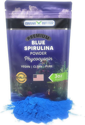 Bwana Butter Blue Spirulina En Polvo Grande 3 Oz. Fitocanina