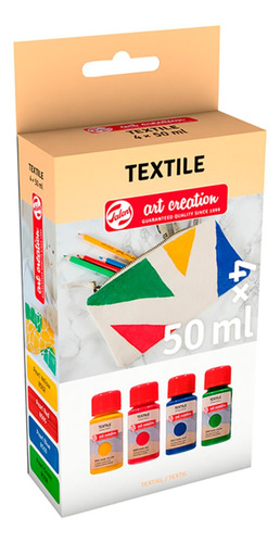 Pintura Textil Art Creation Set 4 Colores Aperlados 50ml