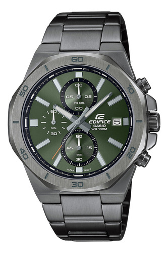 Pulseira de relógio masculina Casio EFV-640DC-3AVUDF Edifice, cor da pulseira: preto, cor de fundo, verde