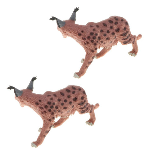 Figura De Juguete De Plástico Leptailurus Serval [u], 2 Piez