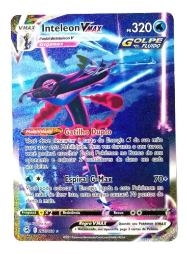 Carta Pokémon Inteleon Vmax Arte Alternada Golpe Fusão