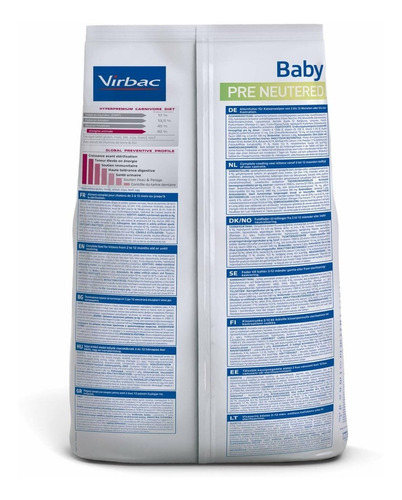 Imagen 2 de 2 de Alimento Virbac Baby Pre Neutered Cat 3 Kg