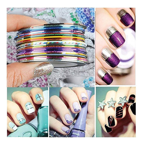 Pegatinas Para Uñas Decoracion Para Uñas 30 Colores 1mm
