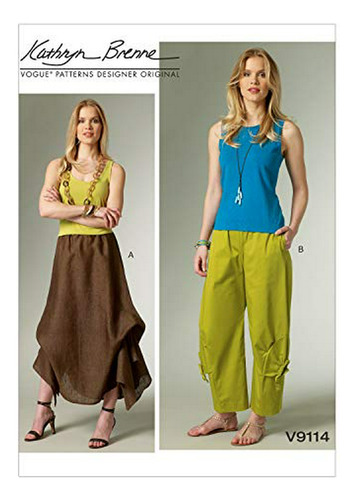 Pantalon, Vogue Patterns V91140y0 V9114 Falda Y Pantalón De 