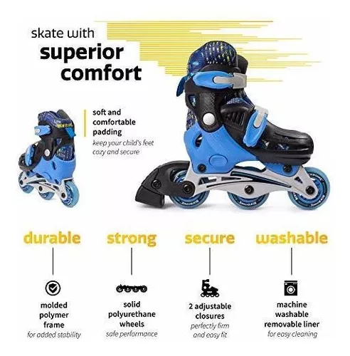 New Bounce Patines en línea ajustables para niños, patines de 4 ruedas para  niños, niñas, adolescentes y adultos jóvenes, patines al aire libre para