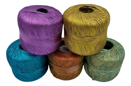 1 Hilo Metalico Crochet Para Tejer Bordar A Mano Bola C/25gr