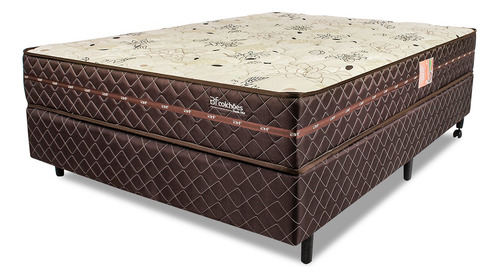 Cama Box Colchão Queen Ortopédico Firme Espuma D33 Antialérgico Certificado Bege 158x198x58cm - Bf Colchões