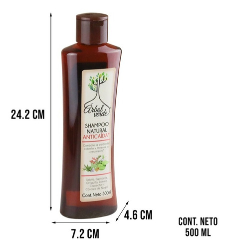 Imagen 5 de 10 de Shampoo Orgánico Arbol Verde Combate Caída Del Cabello 500ml