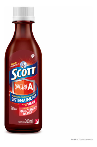 Suplemento Vitaminico Gsk Scott Sabor Morango 200ml Sabor